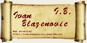 Ivan Blaženović vizit kartica
